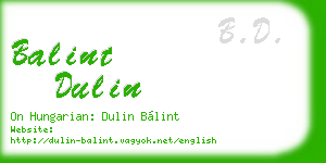 balint dulin business card